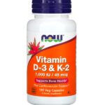 NOW Foods, Vitamin D-3 & K-2, 120 Veg Capsules