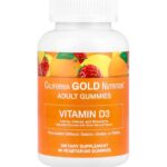 California Gold Nutrition, Vitamin D3 Gummies, Lemon, Orange, and Strawberry, 2,000 IU, 90 Vegetarian Gummies (1,000 IU per Gummy)