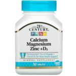 21st Century, Calcium Magnesium Zinc + D3, 90 Tablets